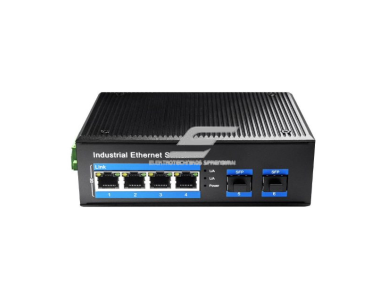 Pramoninis PoE tinklo komutatorius | 4xRJ45 PoE + 2xSFP | DIN | 20 Gbps | iki 400 W | IP40 | CUDY IG1004S2P Pramoninis PoE tinklo komutatorius | 4xRJ45 PoE + 2xSFP | DIN | 20 Gbps | iki 400 W | IP40 | CUDY IG1004S2P