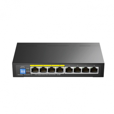 Przełącznik PoE 8 portów | 4×PoE | 16 Gbps | 11.904 Mpps | niezarządzalny | Plug & Play | tryby VLAN / Extend | metalowa obudowa Przełącznik PoE 8 portów | 4×PoE | 16 Gbps | 11.904 Mpps | niezarządzalny | Plug & Play | tryby VLAN / Extend | metalowa obudowa