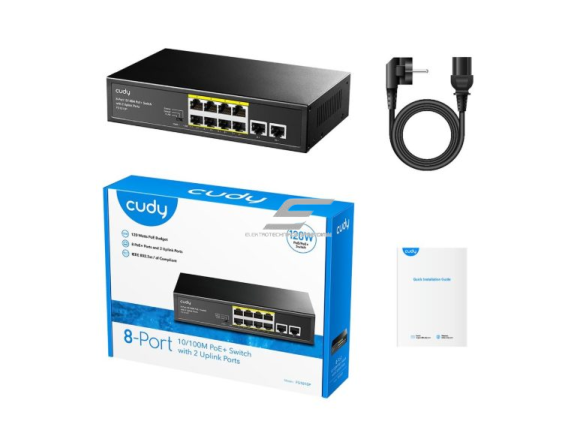 PoE komutatorius 8 portų | laidinio tinklo išplėtimas | 8xPoE + 2xUplink | nekonfiguruojamas | 120 W | metalinis korpusas 4 PoE komutatorius 8 portų | laidinio tinklo išplėtimas | 8xPoE + 2xUplink | nekonfiguruojamas | 120 W | metalinis korpusas 4