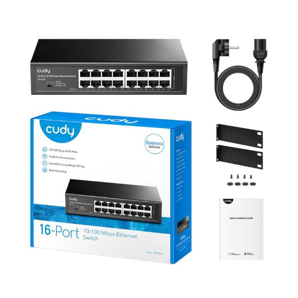16-pordiline Etherneti lüliti | 100 Mbps | 2.38 Mpps | haldamata | Plug & Play | Auto MDI/MDIX | metallkorpus 3 16-pordiline Etherneti lüliti | 100 Mbps | 2.38 Mpps | haldamata | Plug & Play | Auto MDI/MDIX | metallkorpus 3