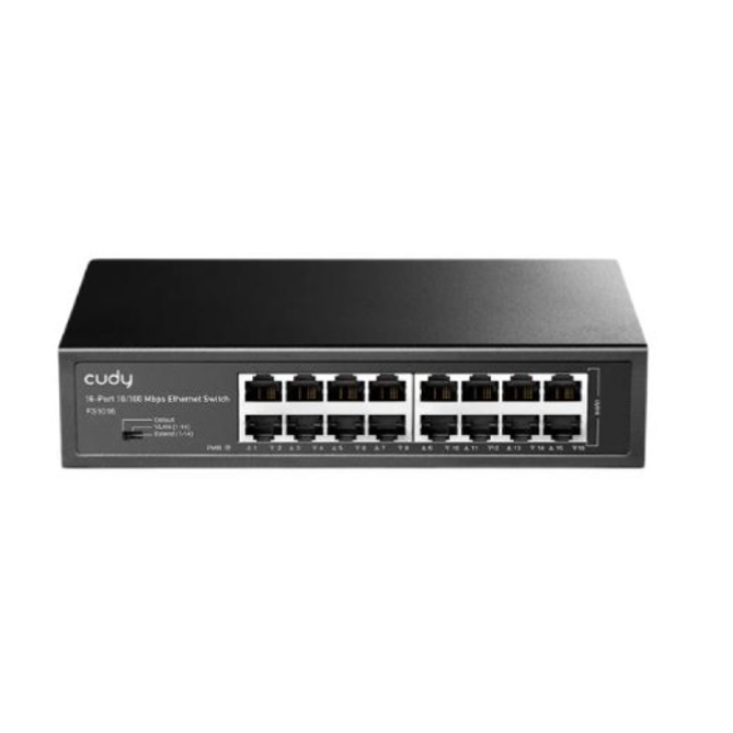 16-pordiline Etherneti lüliti | 100 Mbps | 2.38 Mpps | haldamata | Plug & Play | Auto MDI/MDIX | metallkorpus 16-pordiline Etherneti lüliti | 100 Mbps | 2.38 Mpps | haldamata | Plug & Play | Auto MDI/MDIX | metallkorpus