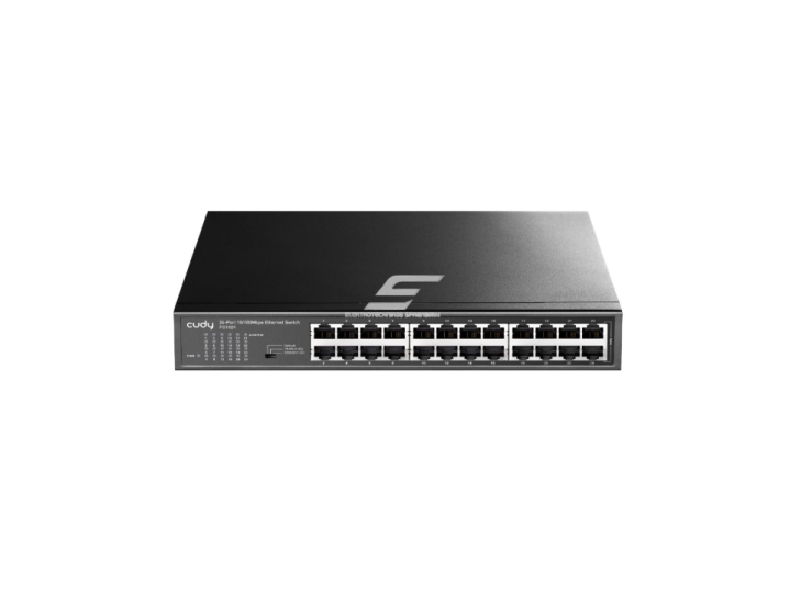 Komutatorius 24 portų | 100 Mbps | 3.57 Mpps | nekonfiguruojamas | „Plug & Play“ | VLAN / Extend režimai | metalinis korpusas