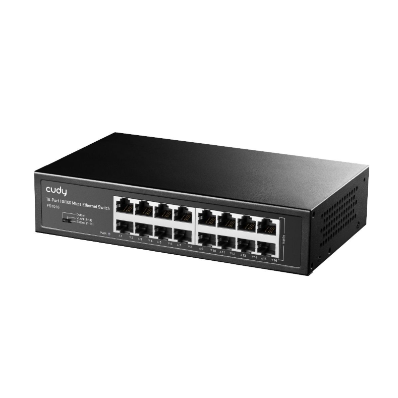 16-pordiline Etherneti lüliti | 100 Mbps | 2.38 Mpps | haldamata | Plug & Play | Auto MDI/MDIX | metallkorpus 1 16-pordiline Etherneti lüliti | 100 Mbps | 2.38 Mpps | haldamata | Plug & Play | Auto MDI/MDIX | metallkorpus 1