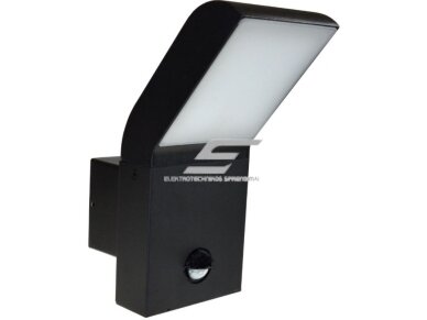 LED fasadinis | sieninis lauko šviestuvas | 9W | 230V | 4000K | su PIR judesio jutikliu | IP54 | juodas | Gloss | 013457 LED fasadinis | sieninis lauko šviestuvas | 9W | 230V | 4000K | su PIR judesio jutikliu | IP54 | juodas | Gloss | 013457