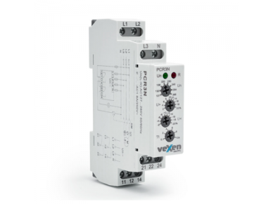 Modulinė fazių kontrolės sekos | įtampos valdymo relė | 3F | 10A | 230VAC | mechaninė | DIN | VEXEN | PCR3 Modulinė fazių kontrolės sekos | įtampos valdymo relė | 3F | 10A | 230VAC | mechaninė | DIN | VEXEN | PCR3