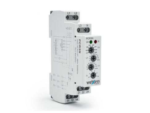 Modulinė fazių kontrolės sekos | įtampos valdymo relė | 3F | 10A | 230VAC | mechaninė | DIN | VEXEN | PCR3 Modulinė fazių kontrolės sekos | įtampos valdymo relė | 3F | 10A | 230VAC | mechaninė | DIN | VEXEN | PCR3