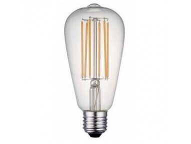 Filament lemputė E27 | 8W | 3000K | 800lm | ST64 Filament lemputė E27 | 8W | 3000K | 800lm | ST64