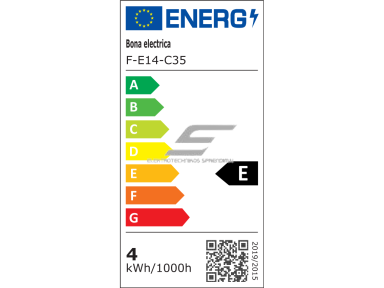 Filament lemputė E14 | 4W | 3000K | 470lm | C35 Filament lemputė E14 | 4W | 3000K | 470lm | C35