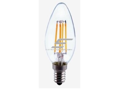 Filament lemputė E14 | 4W | 3000K | 470lm | C35 Filament lemputė E14 | 4W | 3000K | 470lm | C35