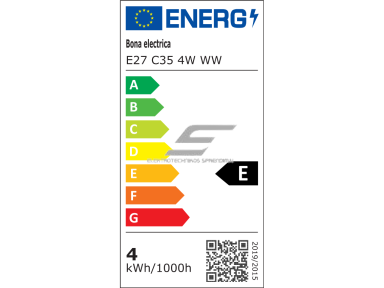 Filament lemputė E27 | 4W | 3000K | 470lm | C35