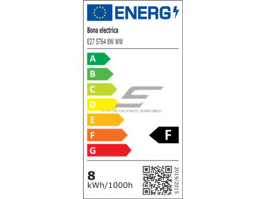 Filament lemputė E27 | 8W | 3000K | 800lm | ST64 Filament lemputė E27 | 8W | 3000K | 800lm | ST64
