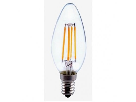 Filament lemputė E14 | 4W | 3000K | 470lm | C35 Filament lemputė E14 | 4W | 3000K | 470lm | C35