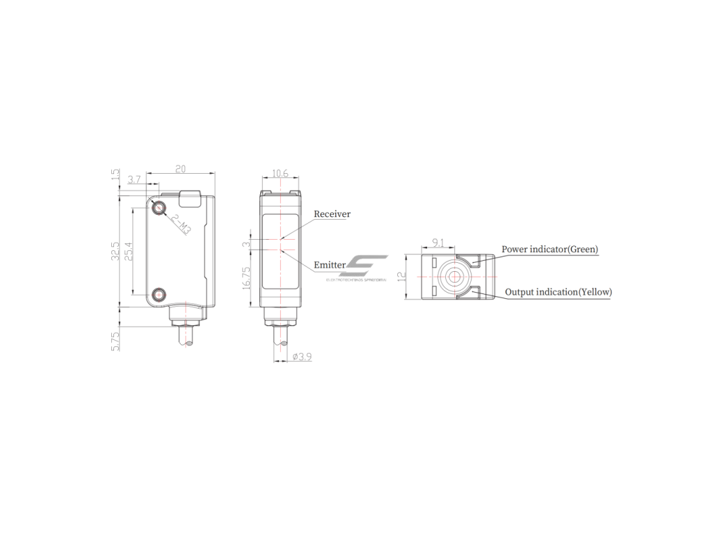Fotoelektrinis jutiklis | TOF | 600mm | 32,5x20x12mm | 10-30VDC | NO/NC | NPN | 2m kabelis | ABS | infraraudonųjų spindulių lazeris | IP67 1 Fotoelektrinis jutiklis | TOF | 600mm | 32,5x20x12mm | 10-30VDC | NO/NC | NPN | 2m kabelis | ABS | infraraudonųjų spindulių lazeris | IP67 1