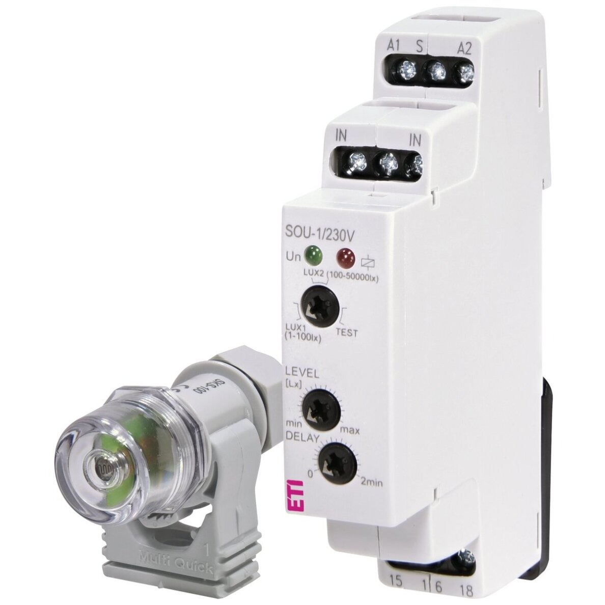 Foto relejs ar sensoru | 16A | 230VAC | 1-50000Lux | IP40 | Eti SOU-1 002470011 Foto relejs ar sensoru | 16A | 230VAC | 1-50000Lux | IP40 | Eti SOU-1 002470011