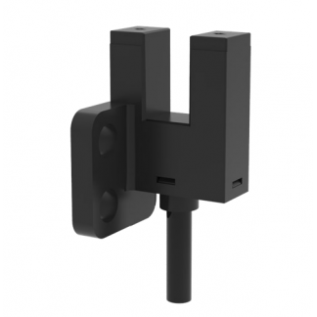 Photoelectric sensor | Through-beam type | U-shaped | 5mm | 21,3x13,7x13mm | 5–24VDC | NO/NC | NPN | 5cm cable + 4-pin connector | PBT | Infrared LED beam | IP64 1