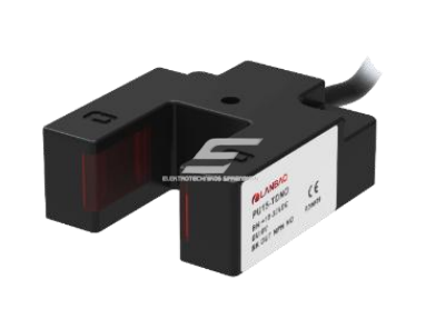 Fotoelektrinis jutiklis | nutraukiamo spindulio | U formos | šakutės tipo | 15mm | 40x35x15mm | 10-30VDC | NO | PNP | 2m kabelis | PBT | infraraudonųjų LED spindulių | IP64