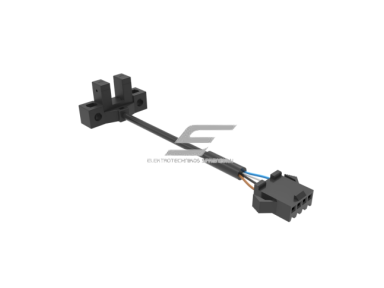 Fotoelektrinis jutiklis | nutraukiamo spindulio | U formos | šakutės tipo | 5mm | 13,4x12,6mm | 5-24VDC | NO/NC | NPN | 5cm kabelis + 4 kontaktų jungtis | PBT | infraraudonųjų LED spindulių | IP64