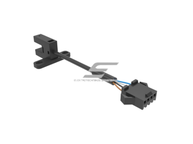 Fotoelektrinis jutiklis | nutraukiamo spindulio | U formos | šakutės tipo | 5mm | 26x18,1x13,7mm | 5-24VDC | NO/NC | NPN | 5cm kabelis + 4 kontaktų jungtis | PBT | infraraudonųjų LED spindulių | IP64