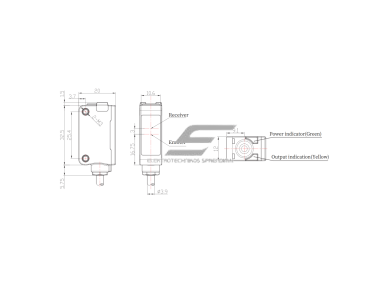 Fotoelektrinis jutiklis | TOF | 600mm | 32,5x20x12mm | 10-30VDC | NO/NC | NPN | 2m kabelis | ABS | infraraudonųjų spindulių lazeris | IP67 Fotoelektrinis jutiklis | TOF | 600mm | 32,5x20x12mm | 10-30VDC | NO/NC | NPN | 2m kabelis | ABS | infraraudonųjų spindulių lazeris | IP67