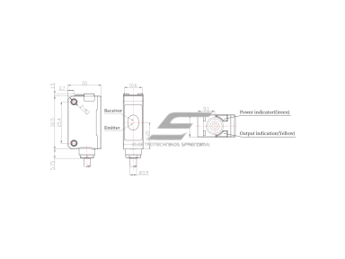 Fotoelektrinis jutiklis | TOF | 3000mm | 32,5x20x12mm | 10-30VDC | NO/NC | NPN | 2m kabelis | ABS | infraraudonųjų spindulių lazeris | IP67 Fotoelektrinis jutiklis | TOF | 3000mm | 32,5x20x12mm | 10-30VDC | NO/NC | NPN | 2m kabelis | ABS | infraraudonųjų spindulių lazeris | IP67