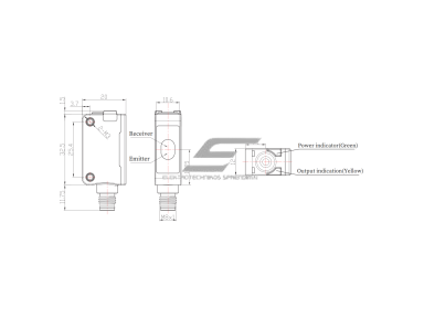 Fotoelektrinis jutiklis | TOF | 1000mm | 32,5x20x12mm | 10-30VDC | NO/NC | PNP | M8 | ABS | infraraudonųjų spindulių lazeris | IP67 Fotoelektrinis jutiklis | TOF | 1000mm | 32,5x20x12mm | 10-30VDC | NO/NC | PNP | M8 | ABS | infraraudonųjų spindulių lazeris | IP67