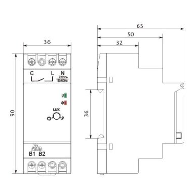 Twilight switch | 25A | 230V | 2-100 lux | IP20 | FRS21 Twilight switch | 25A | 230V | 2-100 lux | IP20 | FRS21