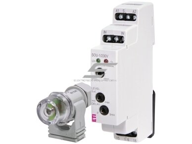 Modulinė foto relė su jutikliu | 16A | 230VAC | 1-50000Lux | IP40 | Eti | SOU-1 | 002470011 Modulinė foto relė su jutikliu | 16A | 230VAC | 1-50000Lux | IP40 | Eti | SOU-1 | 002470011
