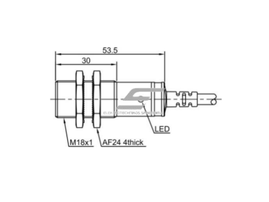 Fotoelektrinis retroreflektinis jutiklis | 3000mm | M18 | 10-30VDC | NO+NC | PNP | 2m kabelis | nikelio-vario korpusas | infraraudonųjų LED spindulių | IP67 1 Fotoelektrinis retroreflektinis jutiklis | 3000mm | M18 | 10-30VDC | NO+NC | PNP | 2m kabelis | nikelio-vario korpusas | infraraudonųjų LED spindulių | IP67 1