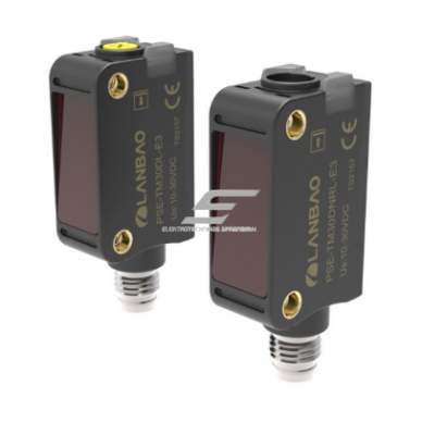 Czujnik fotoelektryczny | przerywana wiązka | nadajnik + odbiornik | 30 m | 32.5x20.7x10.6 mm | 10–30VDC | NO+NC | PNP | M8 | ABS | czerwony laser | IP67