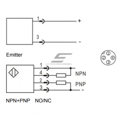 Photoelectric sensor | Through-beam type | Transmitter + receiver | 60m | 50x50x18mm | 10-30VDC | NO/NC | NPN+PNP | M12 | ABS | infrared LED | IP67 2 Photoelectric sensor | Through-beam type | Transmitter + receiver | 60m | 50x50x18mm | 10-30VDC | NO/NC | NPN+PNP | M12 | ABS | infrared LED | IP67 2