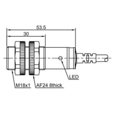 Fotoelektriline retroreflektiivne andur | 3000mm | M18 | 10-30VDC | NO | NPN | 2m kaabel | PBT korpus | infrapuna LED kiir | IP67 1 Fotoelektriline retroreflektiivne andur | 3000mm | M18 | 10-30VDC | NO | NPN | 2m kaabel | PBT korpus | infrapuna LED kiir | IP67 1
