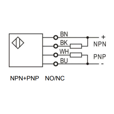 Czujnik fotoelektryczny dyfuzyjny | 2000mm | 50x50x18mm | 10–30VDC | NO/NC | NPN+PNP | kabel 2m | ABS | wiązka podczerwieni LED | IP67 2