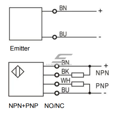 Czujnik fotoelektryczny | Typ z przerwanym promieniem | Nadajnik + odbiornik | 60m | 50x50x18mm | 10-30VDC | NO/NC | NPN+PNP | Kabel 2m | ABS | podczerwony promień LED | IP67 2 Czujnik fotoelektryczny | Typ z przerwanym promieniem | Nadajnik + odbiornik | 60m | 50x50x18mm | 10-30VDC | NO/NC | NPN+PNP | Kabel 2m | ABS | podczerwony promień LED | IP67 2