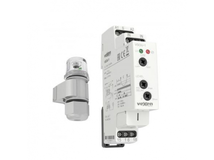 Modulinė foto relė | prieblandos jungiklis su išoriniu jutikliu | 16 A | 230 V AC | 1–50 000 lx | 1CO | jutiklis IP56 | DIN | VEXEN | VSOU-1 Modulinė foto relė | prieblandos jungiklis su išoriniu jutikliu | 16 A | 230 V AC | 1–50 000 lx | 1CO | jutiklis IP56 | DIN | VEXEN | VSOU-1