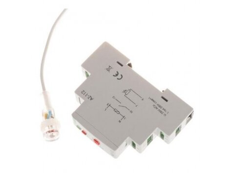Modulinė foto relė | 16A | 230V | 2-1000Lux | su išnešamu davikliu | DIN | IP20 | F&F | AZ 112 2