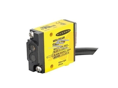 Fotoelektrinis difuzinis artumo jutiklis | 10-30VDC | 130mm | PNP/NPN | NO | IP67 | MINI-BEAM SM312W Banner