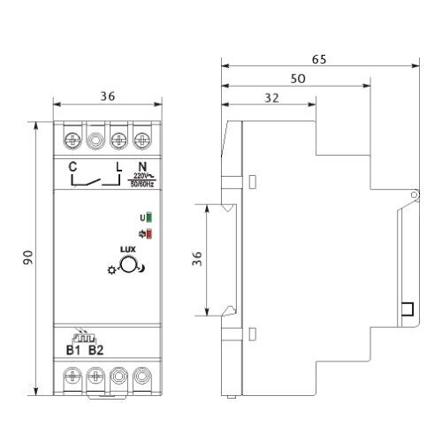 Foto relejs | krēslas slēdzis ar sensoru | 25A | 230V | 2-100 luks | IP20 | FRS21 1 Foto relejs | krēslas slēdzis ar sensoru | 25A | 230V | 2-100 luks | IP20 | FRS21 1