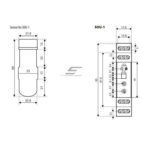 Foto relejs ar sensoru | 16A | 230VAC | 1-50000Lux | IP40 | Eti SOU-1 002470011 5 Foto relejs ar sensoru | 16A | 230VAC | 1-50000Lux | IP40 | Eti SOU-1 002470011 5