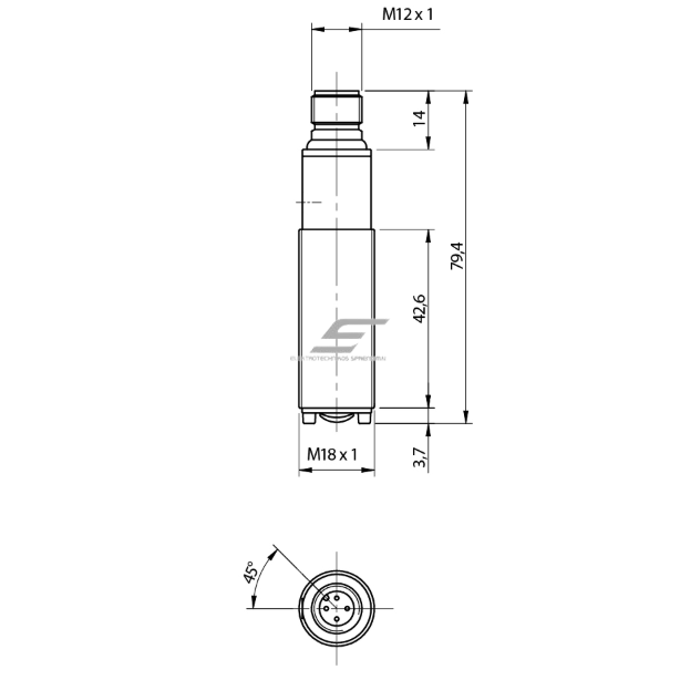 Fotoelektriline andur | 300mm | 10–30VDC | IP67 | PNP | NO+NC | FARW/BP-1E 1 Fotoelektriline andur | 300mm | 10–30VDC | IP67 | PNP | NO+NC | FARW/BP-1E 1