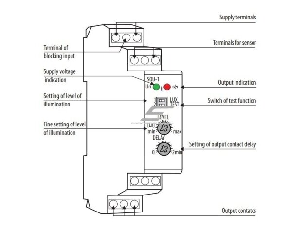 Modulinė foto relė su jutikliu | 16A | 230VAC | 1-50000Lux | IP40 | Eti | SOU-1 | 002470011 3 Modulinė foto relė su jutikliu | 16A | 230VAC | 1-50000Lux | IP40 | Eti | SOU-1 | 002470011 3