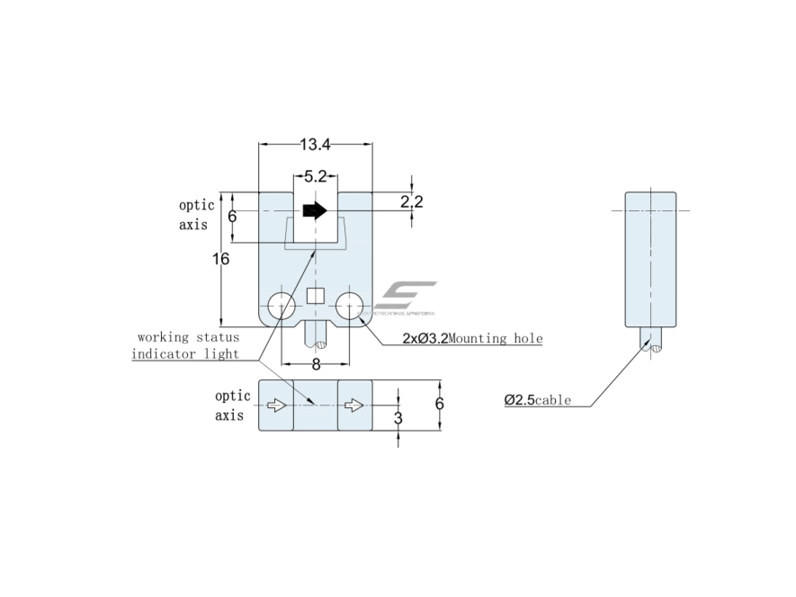 Fotoelektrinis jutiklis | nutraukiamo spindulio | U formos | šakutės tipo | 5mm | 16x13,4x6mm | 5-24VDC | NO/NC | NPN | 1m kabelis | PP | infraraudonųjų LED spindulių | IP65 2 Fotoelektrinis jutiklis | nutraukiamo spindulio | U formos | šakutės tipo | 5mm | 16x13,4x6mm | 5-24VDC | NO/NC | NPN | 1m kabelis | PP | infraraudonųjų LED spindulių | IP65 2