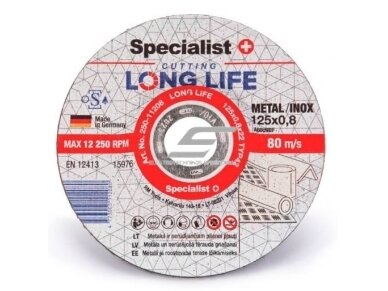 Metalo pjovimo diskas | 125x0,8x22mm | Specialist+ | Long Life | 250-11208 | 4773005112080 Metalo pjovimo diskas | 125x0,8x22mm | Specialist+ | Long Life | 250-11208 | 4773005112080