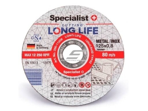 Metalo pjovimo diskas | 125x0,8x22mm | Specialist+ | Long Life | 250-11208 | 4773005112080