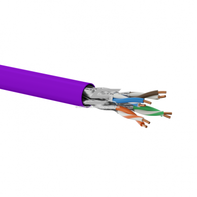 U-FTP Kabel | 6A CAT | 4x2x23 AWG | ekranowany | miedziany | fioletowy U-FTP Kabel | 6A CAT | 4x2x23 AWG | ekranowany | miedziany | fioletowy