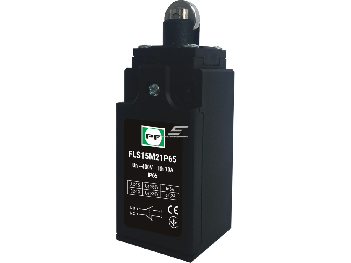 Mechaninis galinės padėties (galinukas) jungiklis su ratuku | 1NO+1NC | IP65 | plastikinis | FLS 15M21Р | Promfactor Baltic | FLS15M21P65 | 4779040159264