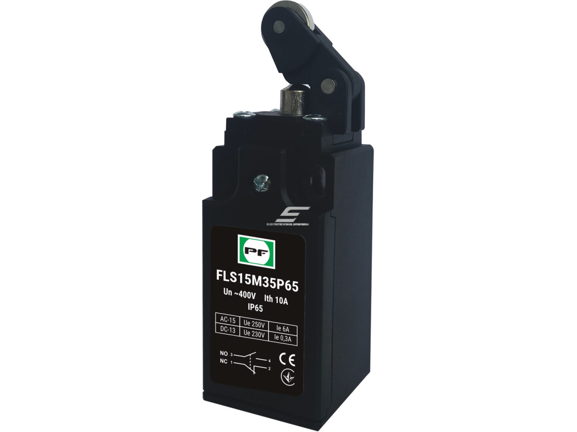 Mechaninis galinės padėties (galinukas) jungiklis su ratuku | 1NO+1NC | IP65 | plastikinis | FLS 15M35Р | Promfactor Baltic | FLS15M35P65 | 4779040159288 Mechaninis galinės padėties (galinukas) jungiklis su ratuku | 1NO+1NC | IP65 | plastikinis | FLS 15M35Р | Promfactor Baltic | FLS15M35P65 | 4779040159288