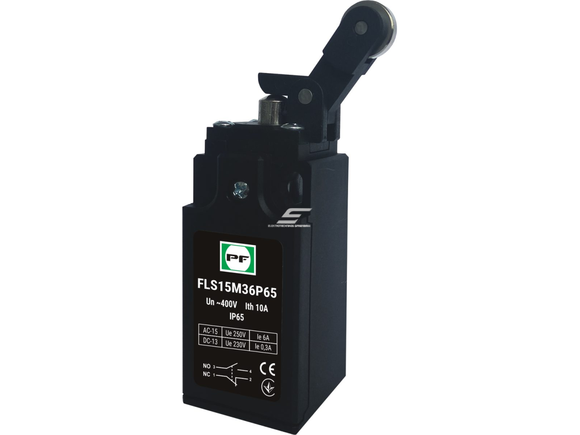 Mechaninis galinės padėties (galinukas) jungiklis su ratuku | 1NO+1NC | IP65 | plastikinis | FLS 15M36Р | Promfactor Baltic | FLS15M36P65 | 4779040159295