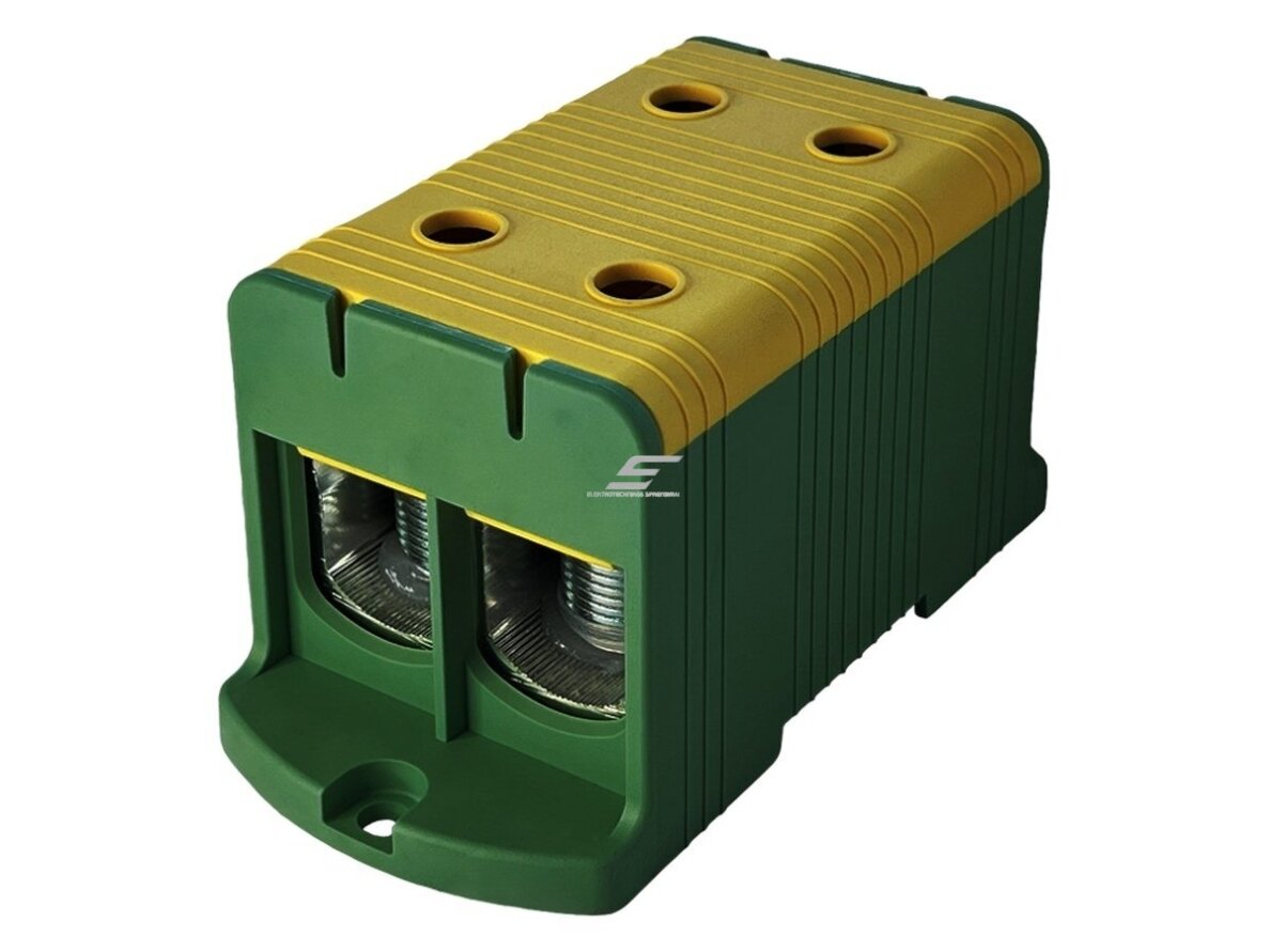 Galios paskirstymo gnybtas | 2P | 425/380 A (Cu/Al) | Cu 35–240 mm² / Al 35–240 mm² | 1000 V AC | montavimo plokštė | geltonai žalias (PE) | Promfactor Baltic | FT1240G2