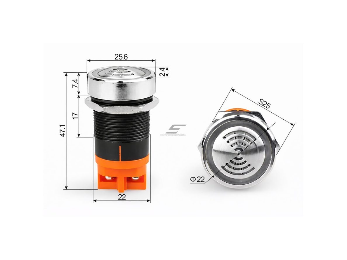 Garsinis-šviesinis indikatorius (buzzer) | 22mm | LED mirksintis signalas | DC12V | panelinis montavimas | LANBOO 2 Garsinis-šviesinis indikatorius (buzzer) | 22mm | LED mirksintis signalas | DC12V | panelinis montavimas | LANBOO 2