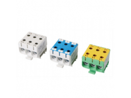 Galios gnybtai 3P 3x2,5-50mm² kabelių -laidų pajungimui, komunikacijai į paskirstymo skydelį ant DIN bėgelio Galios gnybtai 3P 3x2,5-50mm² kabelių -laidų pajungimui, komunikacijai į paskirstymo skydelį ant DIN bėgelio